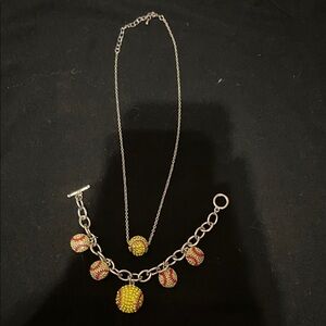 Elegant Silver and Yellow Jewelry Set